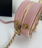 YSL round bun bag with chain strap pink size: 17cm - 图片 6