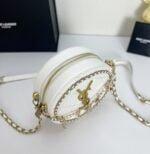 YSL round bun bag with chain strap white size: 17cm - 图片 5