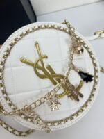 YSL round bun bag with chain strap white size: 17cm - 图片 7