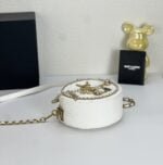 YSL round bun bag with chain strap white size: 17cm - 图片 8