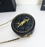 YSL round bun bag with chain strap black size: 17cm - 图片 4