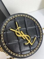YSL round bun bag with chain strap black size: 17cm - 图片 2
