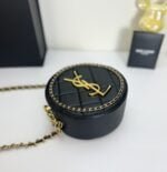 YSL round bun bag with chain strap black size: 17cm - 图片 8