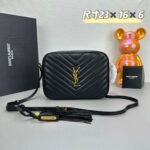 YSL MONOGRAM SAINT LAURENT LOU quilted leather camera bag black with gold hardware 520534 size: 23*16*6CM