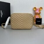 YSL MONOGRAM SAINT LAURENT LOU quilted leather camera bag khaki with gold hardware 520534 size: 23*16*6CM - 图片 6