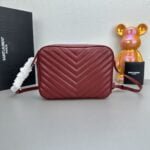 YSL MONOGRAM SAINT LAURENT LOU quilted leather camera bag red with gold hardware 520534 size: 23*16*6CM - 图片 6