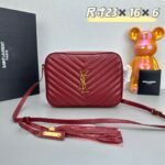 YSL MONOGRAM SAINT LAURENT LOU quilted leather camera bag red with gold hardware 520534 size: 23*16*6CM