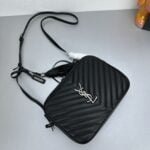 YSL MONOGRAM SAINT LAURENT LOU quilted leather camera bag black with sliver hardware 520534 size: 23*16*6CM - 图片 6
