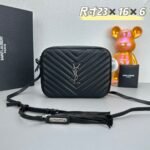YSL MONOGRAM SAINT LAURENT LOU quilted leather camera bag black with sliver hardware 520534 size: 23*16*6CM