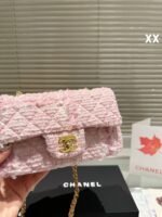 Chanel 22k woolen chain bag pink size: 20*11cm - 图片 2