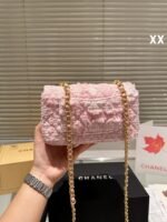 Chanel 22k woolen chain bag pink size: 20*11cm - 图片 8