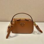 Prada calfskin Mini handbag brown 1bh203 size:18.5*13*6.5cm