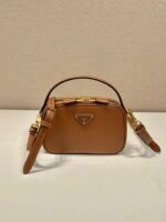 Prada calfskin Mini handbag brown 1bh203 size:18.5*13*6.5cm