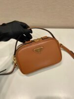 Prada calfskin Mini handbag brown 1bh203 size:18.5*13*6.5cm - 图片 2