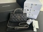 Chanel 23p Black Horse kelly long handle bag size:19cm*11*5cm