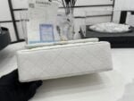 Chanel classic flap caviar leather crossbody bag with gold hardware white - 图片 5
