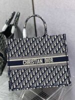 Dior oblique Letter stripe tote oversize shopping bag size:42*18*35cm