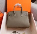 Hermès Lychee pattern Elephant grey handbag size: 25cm/30cm/35cm - 图片 2