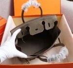 Hermès Lychee pattern Elephant grey handbag size: 25cm/30cm/35cm - 图片 7