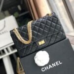CHANEL / 2.55 HANDBAG Aged Calfskin & Gold-Tone Metal Black Ref. A37586 Y04634 C3906 size:28cm