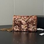 CHANEL 25p CF Super Flash Gold sequined beads 14cm*21cm*8cm