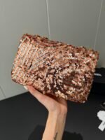 CHANEL 25p CF Super Flash Gold sequined beads 14cm*21cm*8cm - 图片 8