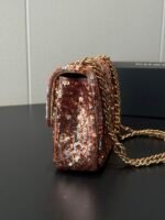 CHANEL 25p CF Super Flash Gold sequined beads 14cm*21cm*8cm - 图片 4