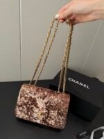 CHANEL 25p CF Super Flash Gold sequined beads 14cm*21cm*8cm - 图片 9